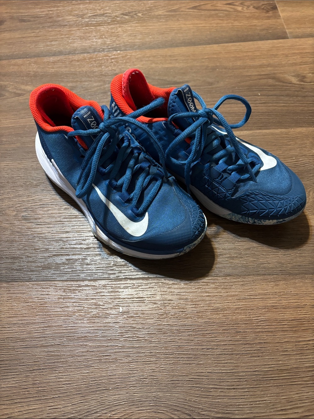 Nike Kids Blue Sneakers with Red Lining and White Swoosh